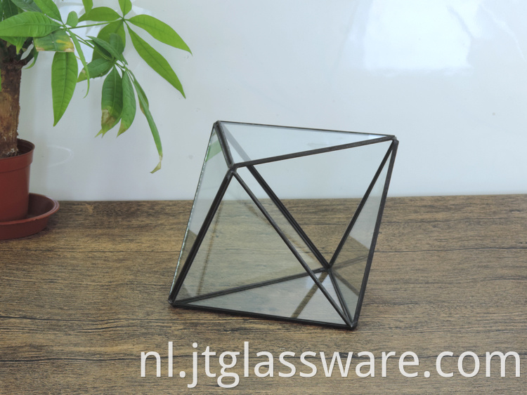 Pentagon Ball Shape Open Glass Geometric Terrarium1